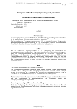 Vorblatt und Wirkungsorientierte Folgenabschätzung / PDF, 214 KB