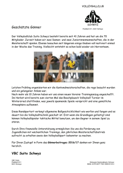 G&ouml;nnerbrief (*) - Volleyball Club Suito Schwyz