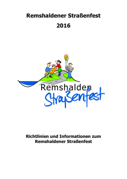 Richtlinien und Informationen zum Straßenfest