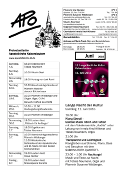 Juni 2016. - Apostelkirche