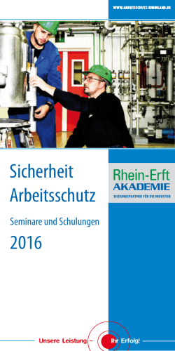 Sicherheit Arbeitsschutz 2016 - Rhein-Erft