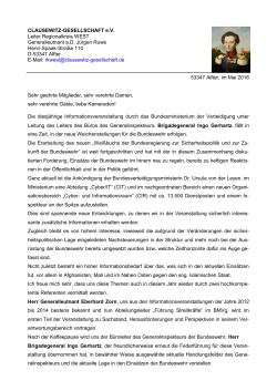 CLAUSEWITZ-GESELLSCHAFT eV Leiter - DWT-SGW