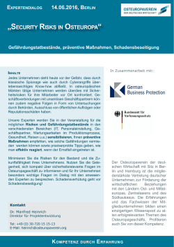 „security risks in osteuropa“ 14.06.2016, berlin