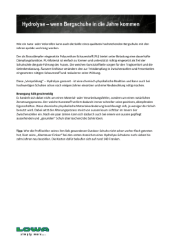 Hydrolyse &ndash; wenn Bergschuhe in die Jahre kommen