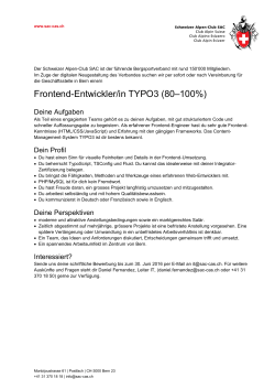 Frontend-Entwickler/in TYPO3 (80–100%)