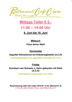 Mittags.Teller &euro; 5.-