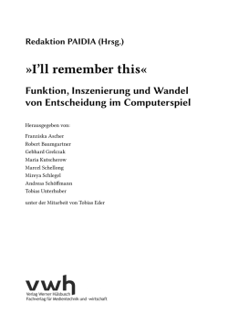 I`ll remember this - vwh Verlag Werner H&uuml;lsbusch