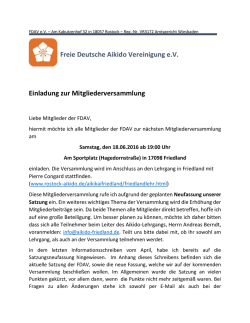 Einladung  - Freie Deutsche Aikido Vereinigung eV