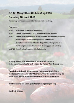 BC St. Margrethen Clubausflug 2016 Samstag 18. Juni 2016