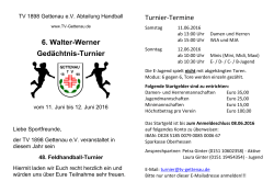 6. Walter-Werner Gedächtnis-Turnier Turnier