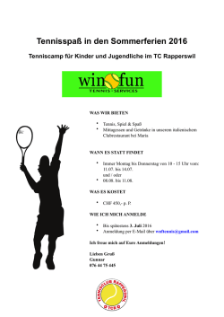 Tennisspaß in den Sommerferien 2016
