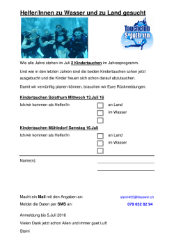 wir brauchen Helfer - Tauchclub Solothurn