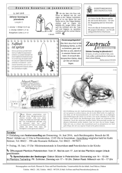 Gottesdienstanzeiger vom 05.06.16