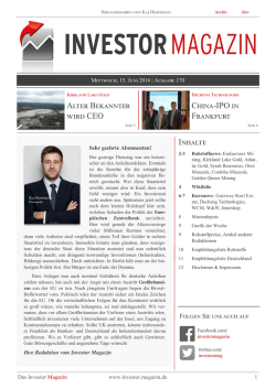Investor Magazin Ausgabe 170