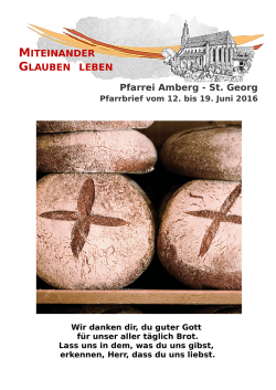 Pfarrei Amberg - St. Georg MITEINANDER GLAUBEN LEBEN