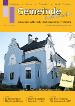 Juni/Juli - Evangelisch-Lutherische Kirchengemeinde Freilassing