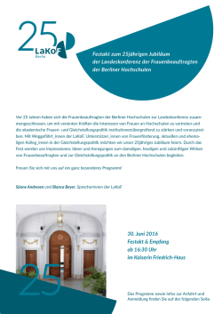 Festakt zum 25j&auml;hrigen Jubil&auml;um der Landeskonferenz der