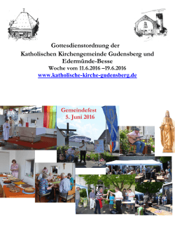 Der gedruckte Pfarrbrief  - DIe Katholische Kirche Gudensberg