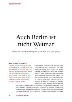 Auch Berlin ist nicht Weimar