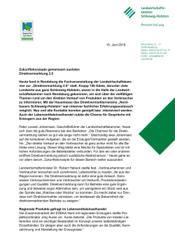 Moderne Direktvermarktung 2.0 - Landwirtschaftskammer Schleswig