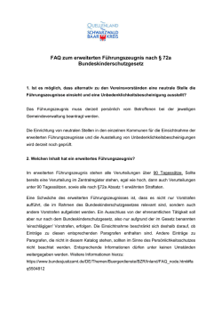 FAQ zum erweiterten Führungszeugnis nach § 72a