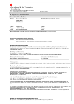 Informationen f&uuml;r den Verbraucher A. Allgemeine Informationen