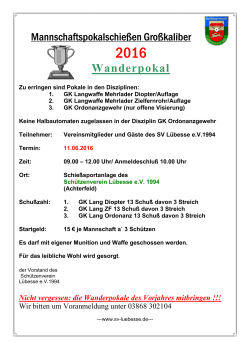 Einladung Wanderpokal GKL 11.06.2016