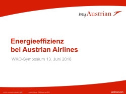 Energieeffizienz bei Austrian Airlines