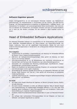 Head of Embedded Software Applications