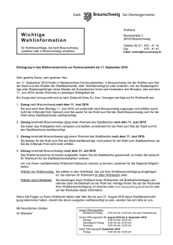 Information f&uuml;r Wahlberechtigte, die umziehen