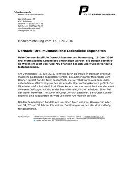 Drei mutmassliche Ladendiebe angehalten