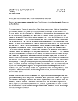 Antrag der Fraktionen der SPD und Bündnis