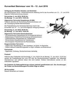 Verkehrsanordnung - Kurvenfest Steinmaur