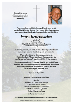 Ernst Rettenbacher - Bestattung Sterzl