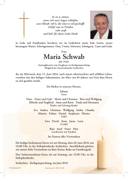 Maria Schwab - Bestattung Lesiak