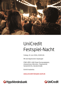 Programm der UniCredit Festspiel-Nacht 2016