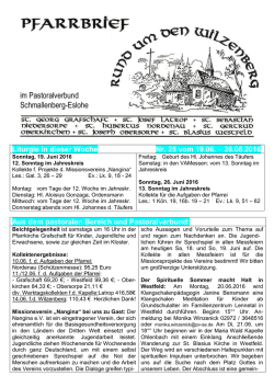Pfarrbrief Nr. 25