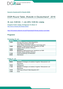 DGR Round Table „Robotik in Deutschland“, 2016