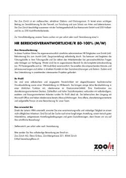 hr bereichsverantwortliche/r 80-100% (m/w)
