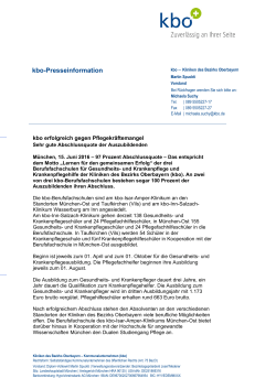 kbo-Presseinformation - Kliniken des Bezirks Oberbayern