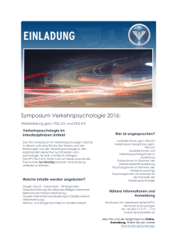 Symposium Verkehrspsychologie 2016