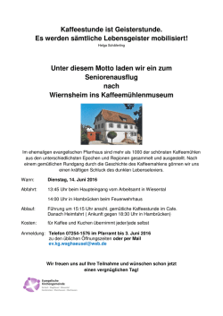 Informationen vom Ausflug lesen Sie hier!