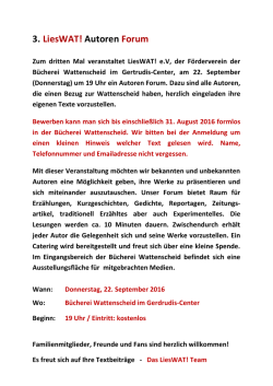 3. LiesWAT! Autoren Forum