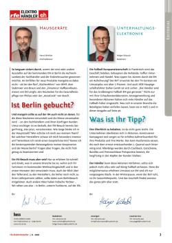 Editorial - rfe/eh ELEKTROH&Auml;NDLER