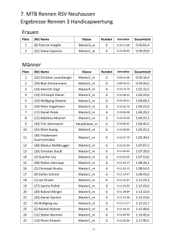 Ergebnisliste Handicap - RSV