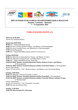IBSF Sommer Anschubweltmeisterschaften 2016 in Mamaia/Romania