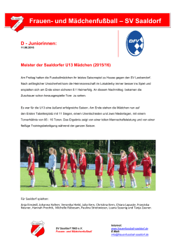 Frauen- und Mädchenfußball – SV Saaldorf