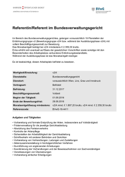 Referentin/Referent im Bundesverwaltungsgericht