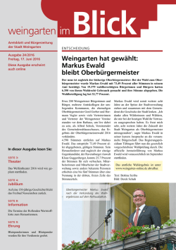 Ausgabe 24/2016 - Weingarten im Blick