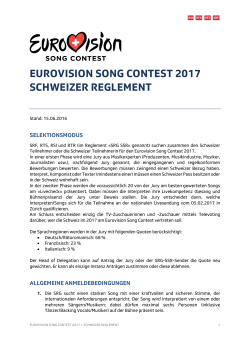 Reglement ESC 2017 Deutsch - Schweizer Radio und Fernsehen
